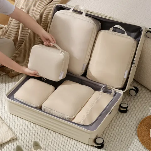 Reis Compressie Packing Cubes Set Waterdichte Bagage Opslag Tassen Lichtgewicht Organizer Zak Voor Koffer