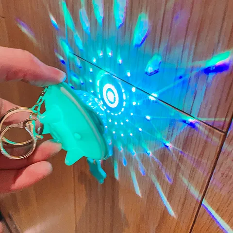 Creative Colorful Starry Sky Rabbit UFO Projector Keychain Cute Dream Star Projection Key Ring For Bag Decor Kids Gift
