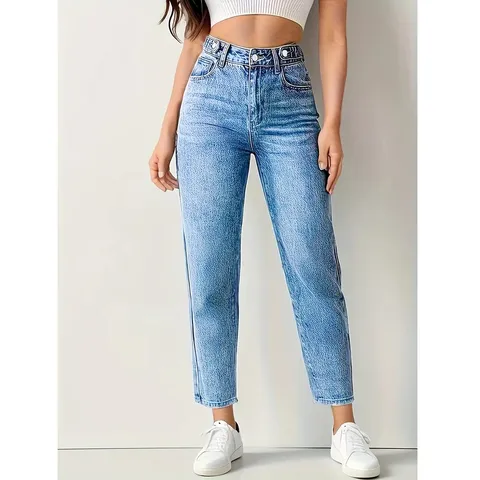 Femmes Taille Haute Lavé Stretch Jean Denim Grande Taille Skinny Denim Pantalon Décontracté Commutation Long Pantalon