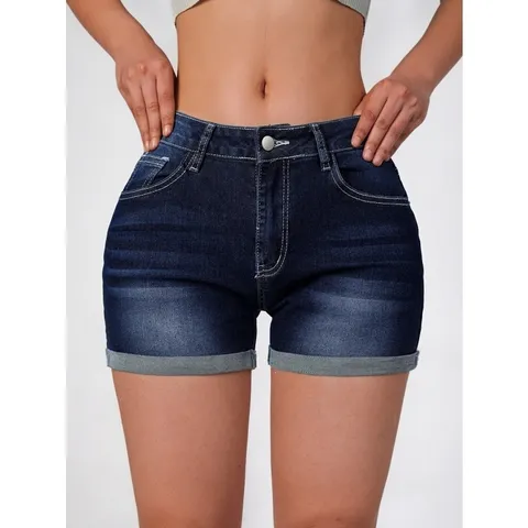 Shorts di Jeans Casual da Donna Vita Bassa Vestibilità Slim Elastico Cotone Denim Pantaloncini Estivi Moda