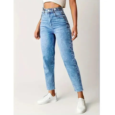 Femmes Taille Haute Lavé Stretch Jean Denim Grande Taille Skinny Denim Pantalon Décontracté Commutation Long Pantalon