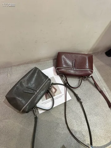 Γυναικείο Γνήσιο Δερμάτινο Tσάντα Xeriou Retro Lunch Box Casual Crossbody Μεταλλικό Hardware