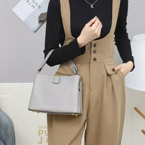 Γυναικείο Τσάντα Κουβά από Γνήσιο Δέρμα Casual Commuter Crossbody Ώμου Μαλακό Δέρμα Αγελάδας Μεγάλης Χωρητικότητας