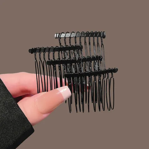 Minimalist Plastic U-Shaped Hair Side Comb Black Seamless Hair Clips For Broken Hair Styling Hair Side Comb Women Headwear Accessory
