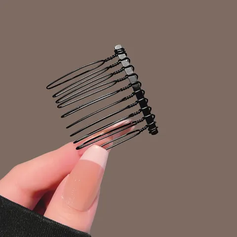 Minimalist Plastic U-Shaped Hair Side Comb Black Seamless Hair Clips For Broken Hair Styling Hair Side Comb Women Headwear Accessory