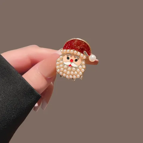 Legierung Künstliche Perle Strass Weihnachten Haarkralle Klein Weihnachtsmann Weihnachtsbaum Hai Haarklip Für Frauen Kopfschmuck Dekor