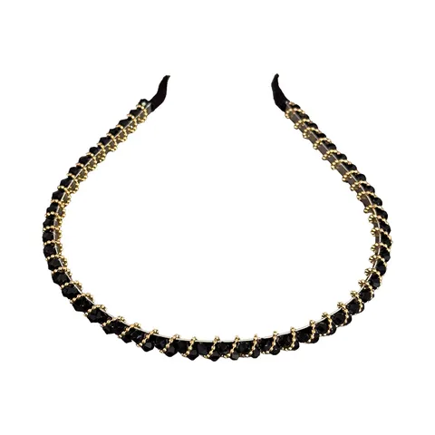 Korean Style Colorful Crystal Rhinestone Headband For Women Sweet Cool Beaded Alloy Hair Hoop French Face Wash Headwear