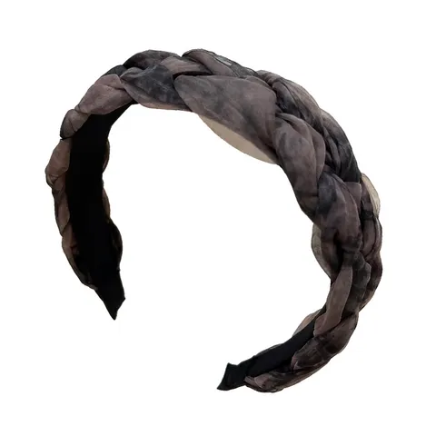 Korean Style Braided Twist Wide Headband For Women Vintage Mesh Acrylic Hair Band High Top Face Slimming Hair Accessories