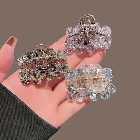 Élégante Mini Pince à Cheveux en Cristal Artificiel Alliage Clip Requin Géométrique Épingle à Cheveux Femme Accessoires