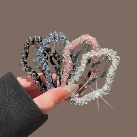 Sweet Alloy Rhinestone Hair Clips Star Heart Cloud BB Clip Shiny Elegant Everyday Headwear Hair Accessories For Women