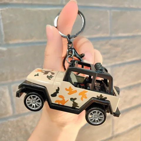 Creativo Mini Jeep Coche de Policía de Fricción Llavero Colgante Juguete de Coche para Niños