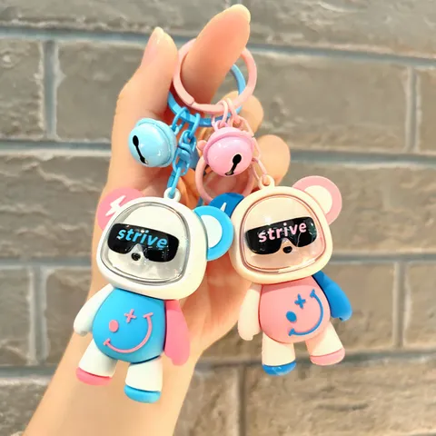 Kreativer Cartoon Leuchtender Bär Schlüsselanhänger Niedliche LED Leuchtpuppe Auto Schlüsselring Taschen Anhänger Geschenk