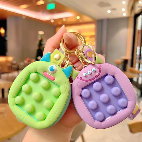 Süßes Cartoon Monster Squishy Fidget Schlüsselanhänger Silikon Dekompression Spielzeug