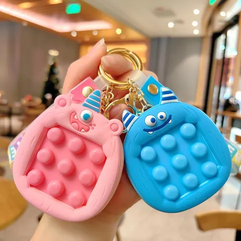 Süßes Cartoon Monster Squishy Fidget Schlüsselanhänger Silikon Dekompression Spielzeug