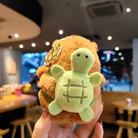 Cute Capybara Plush Keychain Soft Animal Stuffed Toy Bag Pendant Creative Water Pig Doll Backpack Accessory Gift For Kids Women