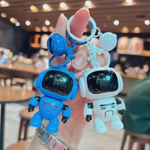 Llavero Luminoso de Robot Lindo Luz Nocturna LED Colgante de Bolso de Plástico