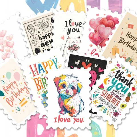 Adesivi Di Francobollo Cuore D'amore Romantico Impermeabili PVC Per DIY Scrapbook Valigia Diario Decorazione