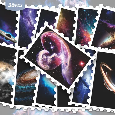 Adesivi Francobollo Cielo Stellato Nebulosa Estetica Adesivi Decorativi Per Diario DIY Valigia