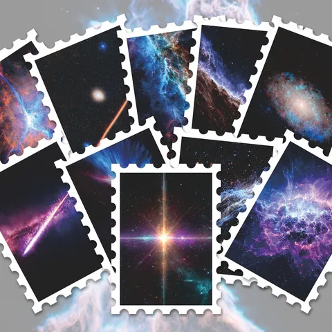 Adesivi Francobollo Cielo Stellato Nebulosa Estetica Adesivi Decorativi Per Diario DIY Valigia