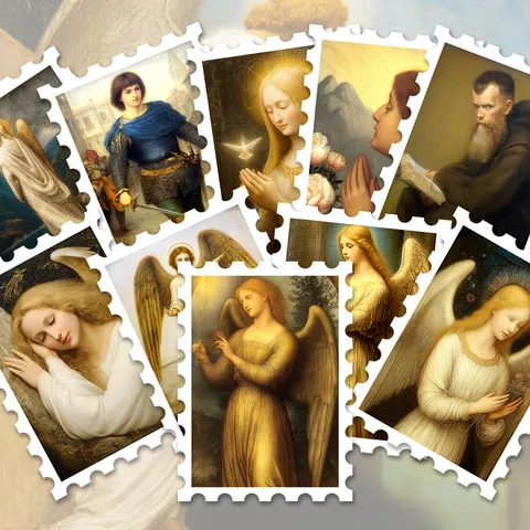 Adesivi di Francobolli con Personaggi Classici Europei Retro Estetici Impermeabili DIY Diario Valigia Adesivi Decorativi