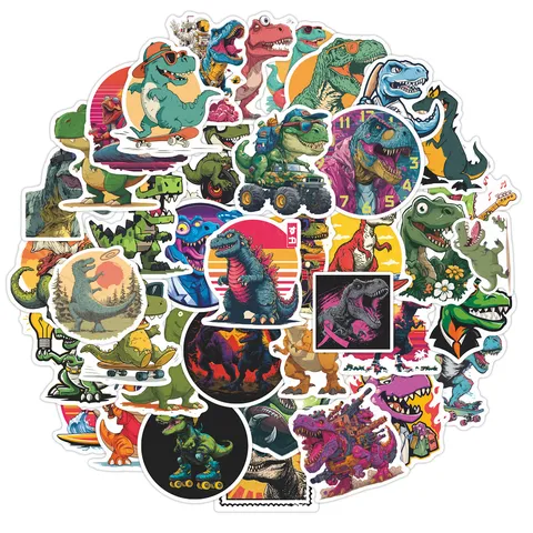 Trendy Cartoon Dinosaur Stickers Waterproof PVC Graffiti Decals For Hand Ledger Luggage Suitcase DIY Decoration