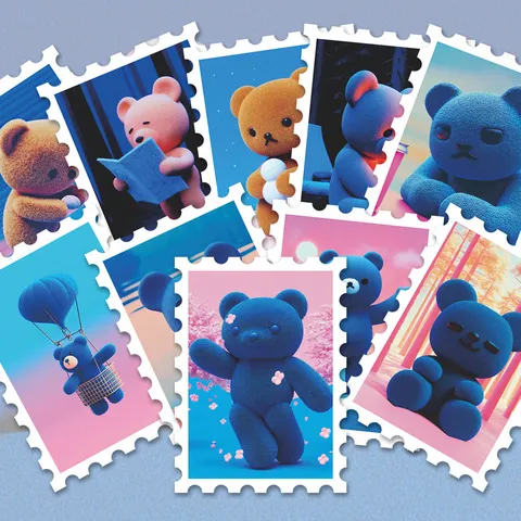 Vaporwave Orsacchiotto Peluche Francobollo Adesivi Carino Impermeabile PVC Scrapbook Decalcomanie Per Bagagli Diario Decorazione DIY
