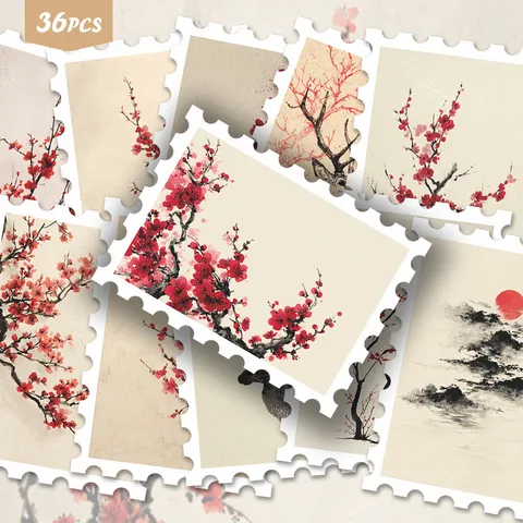 Adesivi per Francobolli con Rosa e Cavallo Bianco in Stile Francese Vintage Estetico DIY Diario Album di Ritagli Adesivi PVC Impermeabile Cancelleria