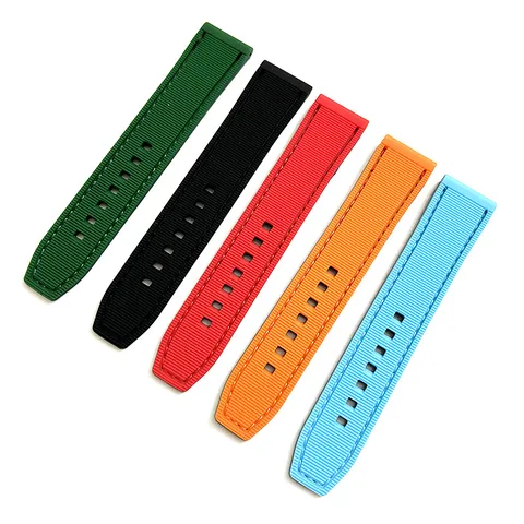 Correa de Reloj de Silicona Universal Correa de Repuesto de Goma Impermeable Con Hebilla de Metal Agujeros Transpirables