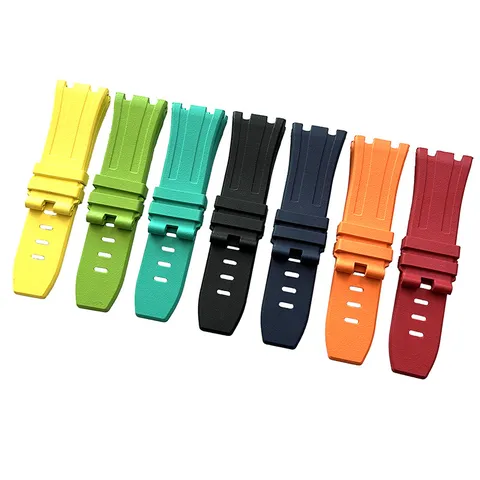 Correa de Reloj de Repuesto de Fluoroelastómero para Accesorios de Reloj Deportivo de Hombre Banda de Goma