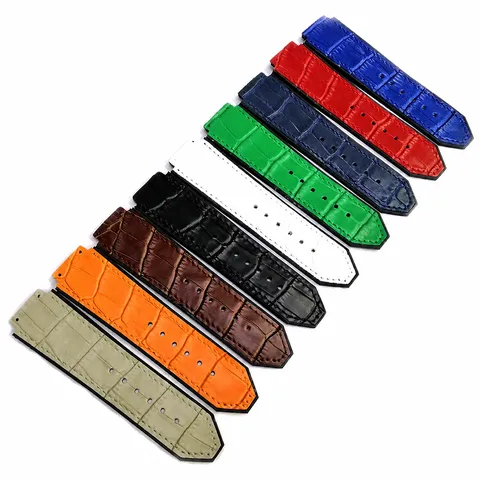 Correa de Reloj de Cuero y Caucho para Hombre Banda de Repuesto Compatible Con Serie de Relojes de Lujo Accesorios de Moda