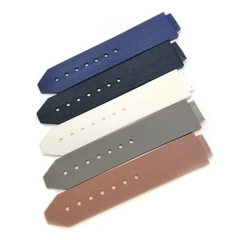 Correa de Reloj de Caucho de Silicona de Repuesto Impermeable con Rayas Verticales para Accesorios de Reloj de Lujo