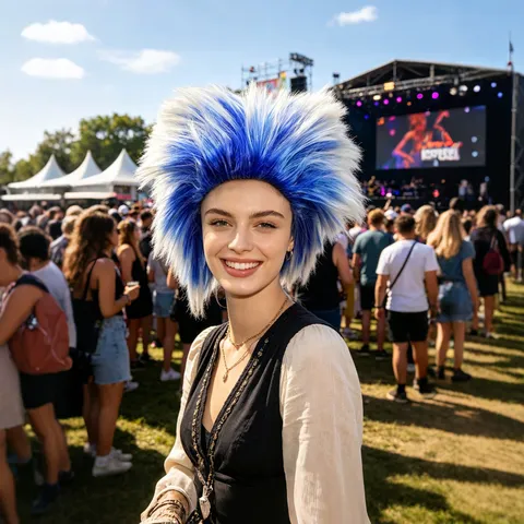 Punk Rock Spiky Hedgehog Explosion Wig Gradient Color Short Cosplay Wig For Music Festival Party Performance