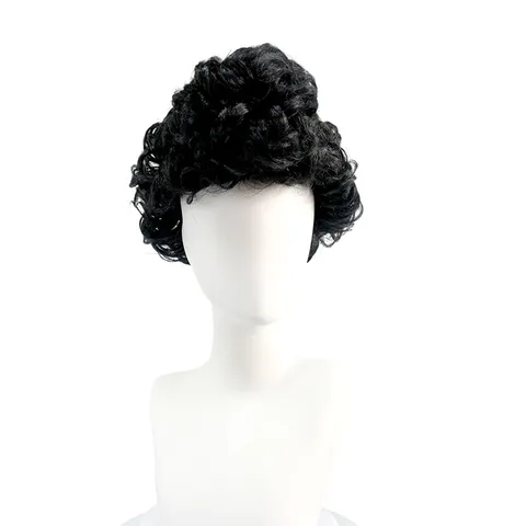 Men Short Synthetic Wig Black Fluffy Short Curly Hairpiece European American Fashion Daily Styling Wigs For Men