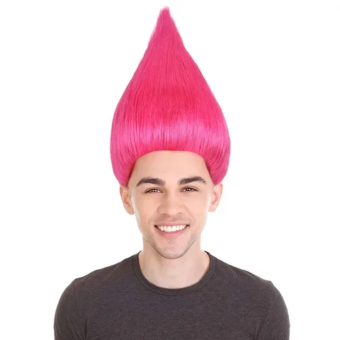 Funny Anti Gravity Flame Hair Wig Short Novelty Costume Wig For Halloween Party Cosplay Dress Up