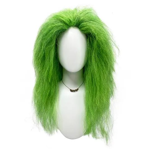 Halloween Green Long Curly Wig Synthetic Fiber Party Cosplay Hair Wig For Halloween Costume Party Dress Up
