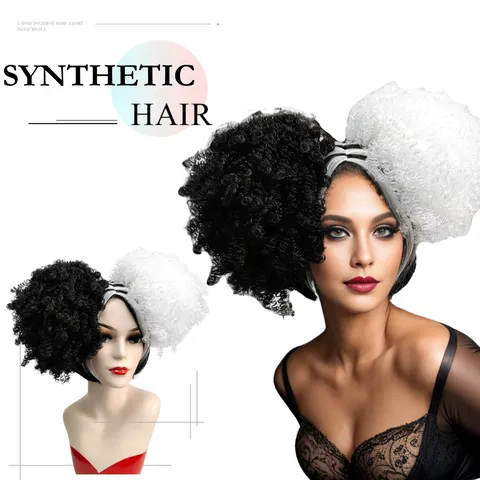 Halloween Black Orange White Afro Curly Wig Synthetic Hair Party Cosplay Fancy Dress Costume Wigs For Women Men