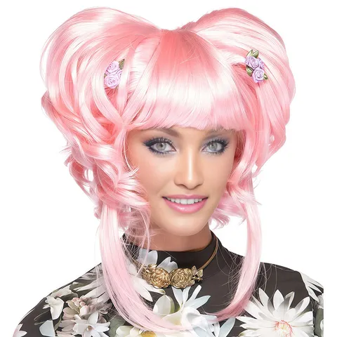 Περούκα Cosplay Κοντή Σγουρή Ρετρό Στυλ Αυλής Αλίκη στη Χώρα των Θαυμάτων Άνινε Πάρτι Halloween Ανθεκτική στη Θερμότητα Συνθετική Μαλλιά