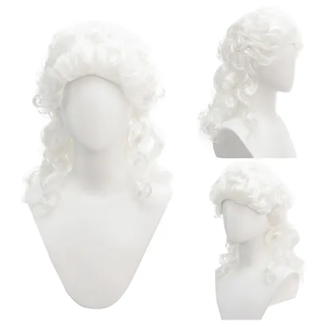 Parrucca Riccia Bianca in Stile Corte Vintage Europeo Americano Halloween Cosplay Parrucca Lunga Naturale Soffice Accessori per Capelli da Festa