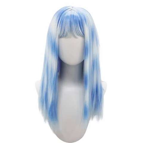 Fashion Long Straight Wig High Temperature Synthetic Fiber Highlight Color Mixed Women Daily Party Synthetic Wig
