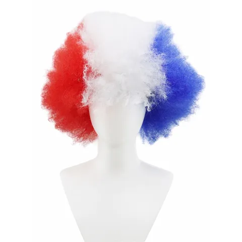 Funny Fan Afro Wig Colorful Striped Curly Hair Headgear Novelty Party Festival Atmosphere Wig Synthetic Hair