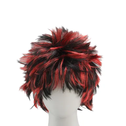 Exaggerated Punk Spiky Synthetic Wig Multi Color Gradient Short Hair For Carnival Party Cosplay Hair Styling