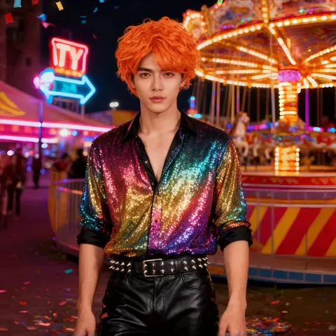 Men Short Curly Cosplay Wig Halloween Anime Synthetic Hair Multi Color Short Fluffy Hair Party Costume Wigs