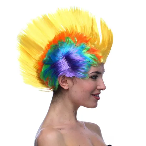 Punk Mohawk Wig Colorful Giant Rooster Crest Wig Cosplay Party Hair Accessory Festival Funny Wig