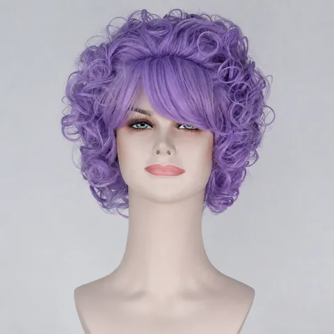 Fluffy Curly Cosplay Wig Short Instant Noodle Curl Synthetic Hair Anime Party Wig