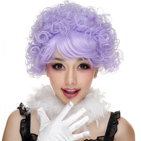 Fluffy Curly Cosplay Wig Short Instant Noodle Curl Synthetic Hair Anime Party Wig