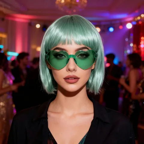 Short Straight Bob Wig With Bangs For Women Synthetic Fiber Hairpiece For Daily Wear And Casual Party Styling