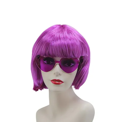 Short Straight Bob Wig With Bangs For Women Synthetic Fiber Hairpiece For Daily Wear And Casual Party Styling