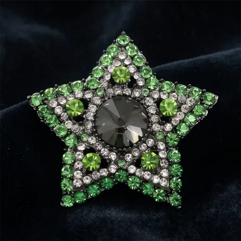 Spilla Stella Strass Lega Vintage da Donna Spilla Geometrica Cristallo Alta Qualità Accessorio per Abito Gioielli