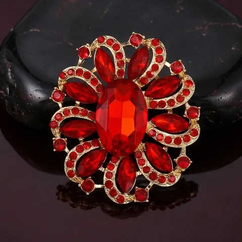 Elegante Acryl Strass Blumen Brosche Anstecknadel Für Damen Luxus Geometrische Kristall Blume Mantel Schmuck Dekoration Geschenk