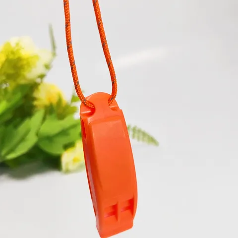 Outdoor Emergency Survival Whistle High Decibel Double Frequency Camping Hiking Sports Whistle With Reflective Lanyard